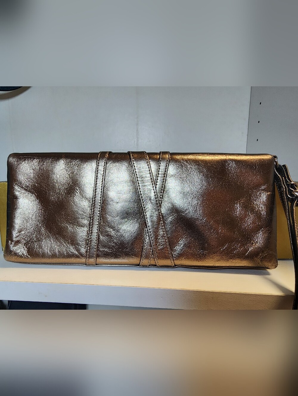 Coach Vintage Metallic Belted Clutch With Mirror, Lamba Nappa, EUC, 2003, 9793 - Picture 4 of 13